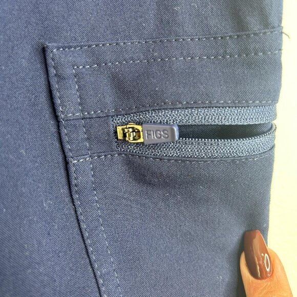 FIGS Zamora Jogger High Waisted Scrub Pants Womens XL Navy Zip Cargo Technical - Picture 5 of 12